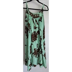 NWT Napua Collection Sleeveless Mini Dress Floral Mint Green Brown Bali